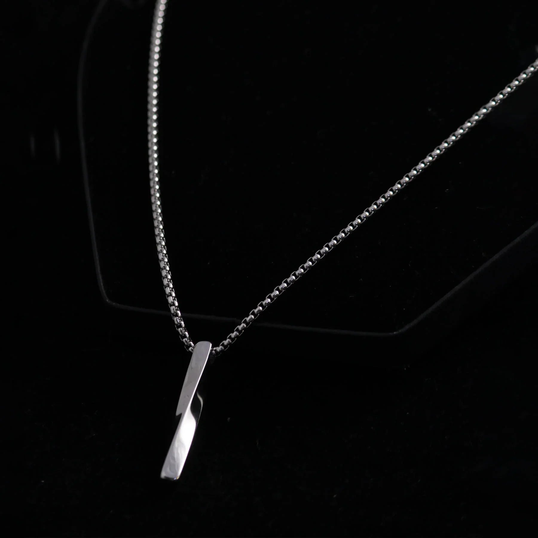 Sterling Silver Minimal Vertical Bar Pendant Necklace
