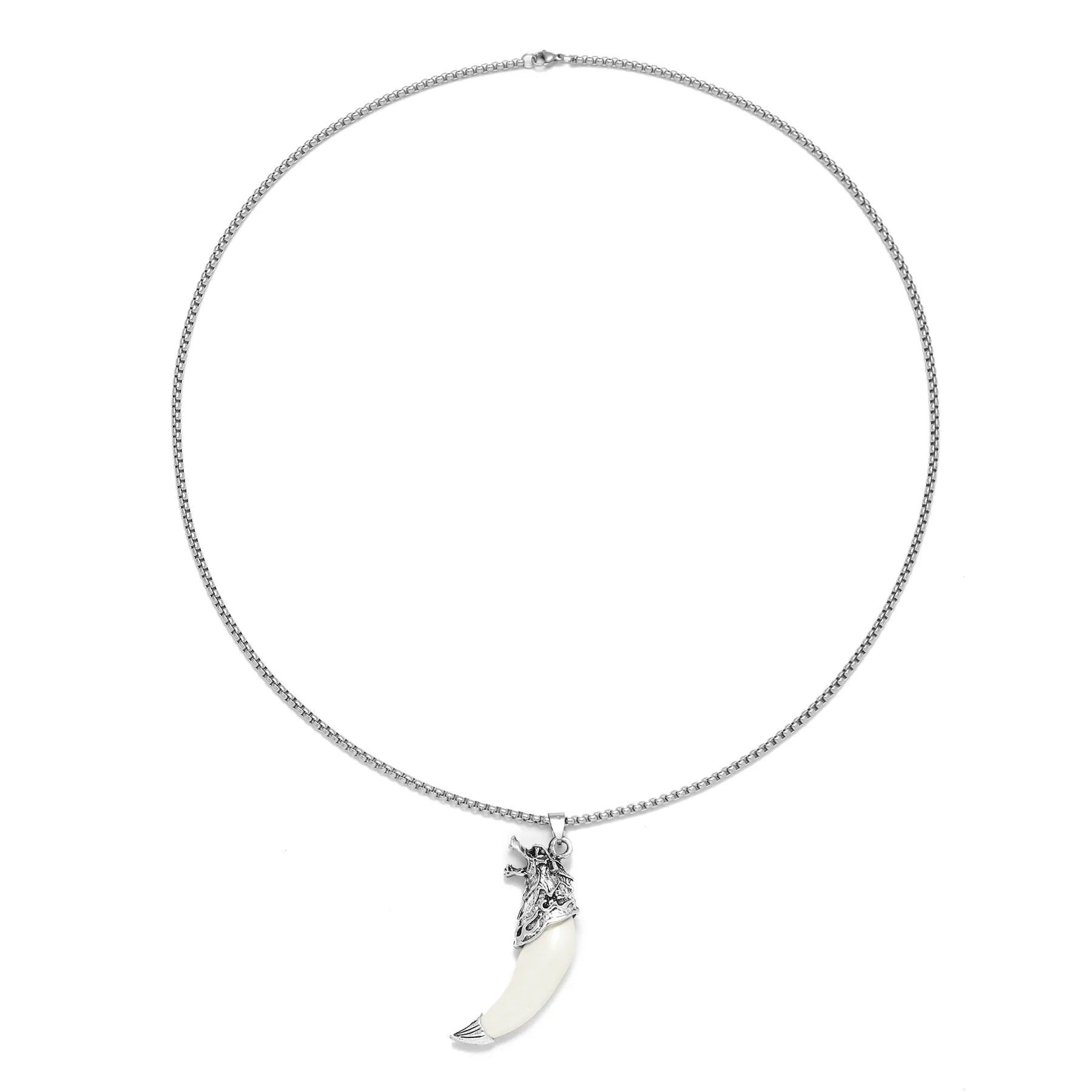 Sterling Silver Wolf Fang Pendant Necklace