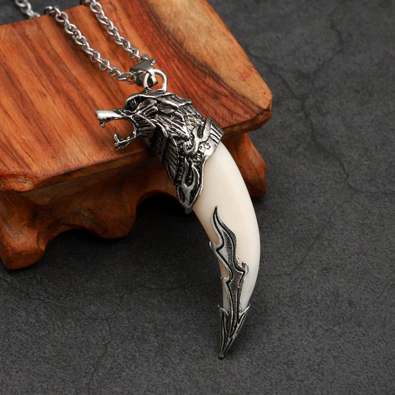 Sterling Silver Wolf Fang Pendant Necklace