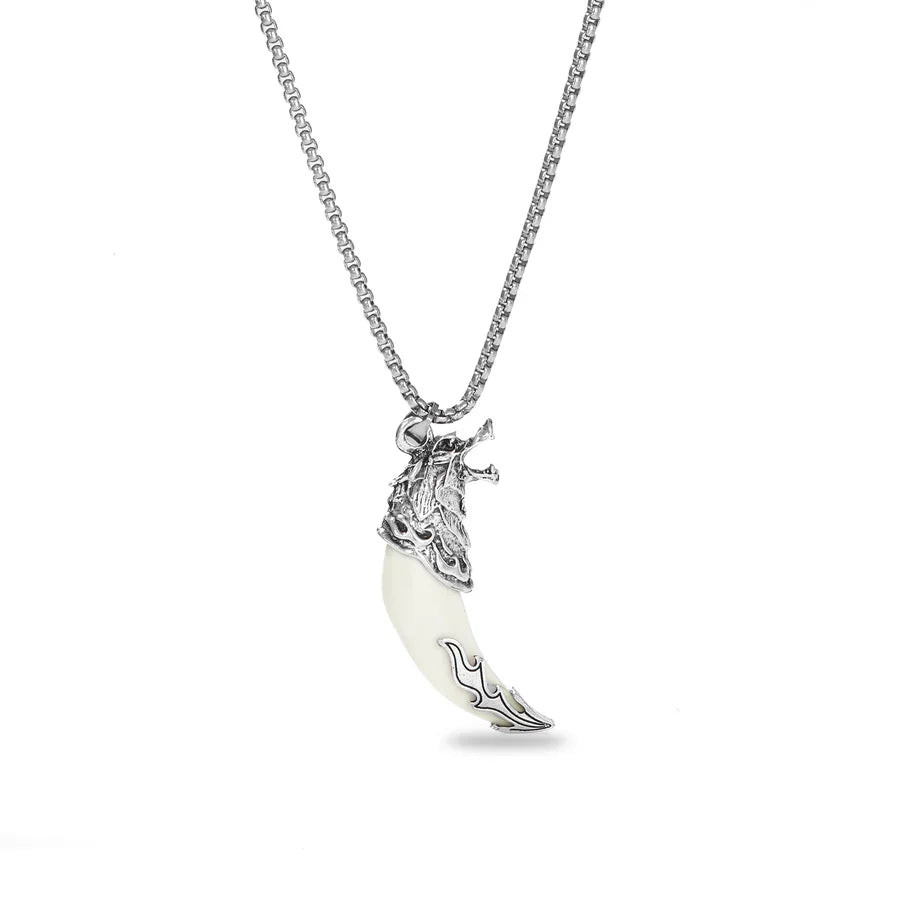 Sterling Silver Wolf Fang Pendant Necklace