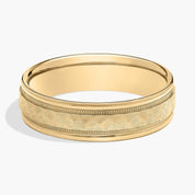 Sterling Silver Textured Milgrain Comfort Fit Band Ring