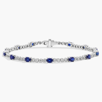 Carave Paris Blue Sapphire & Diamond Station Bracelet