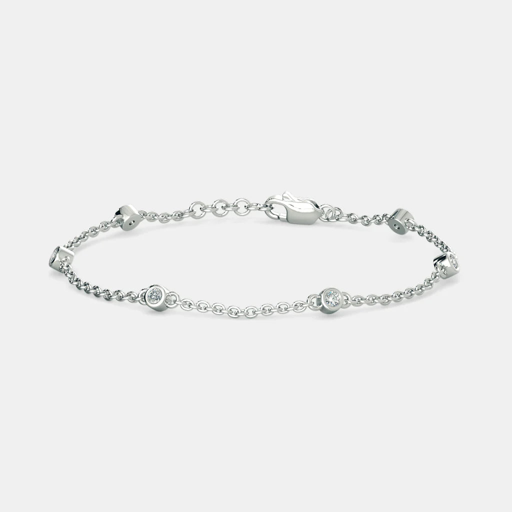 Women’s 925 Sterling Silver Double Circle Charm Chain Bracelet  Elegant & Minimal Design