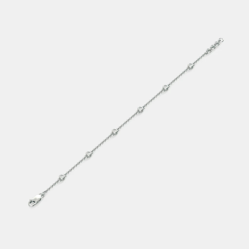 Women’s 925 Sterling Silver Double Circle Charm Chain Bracelet  Elegant & Minimal Design