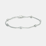 Women’s 925 Sterling Silver Double Circle Charm Chain Bracelet  Elegant & Minimal Design