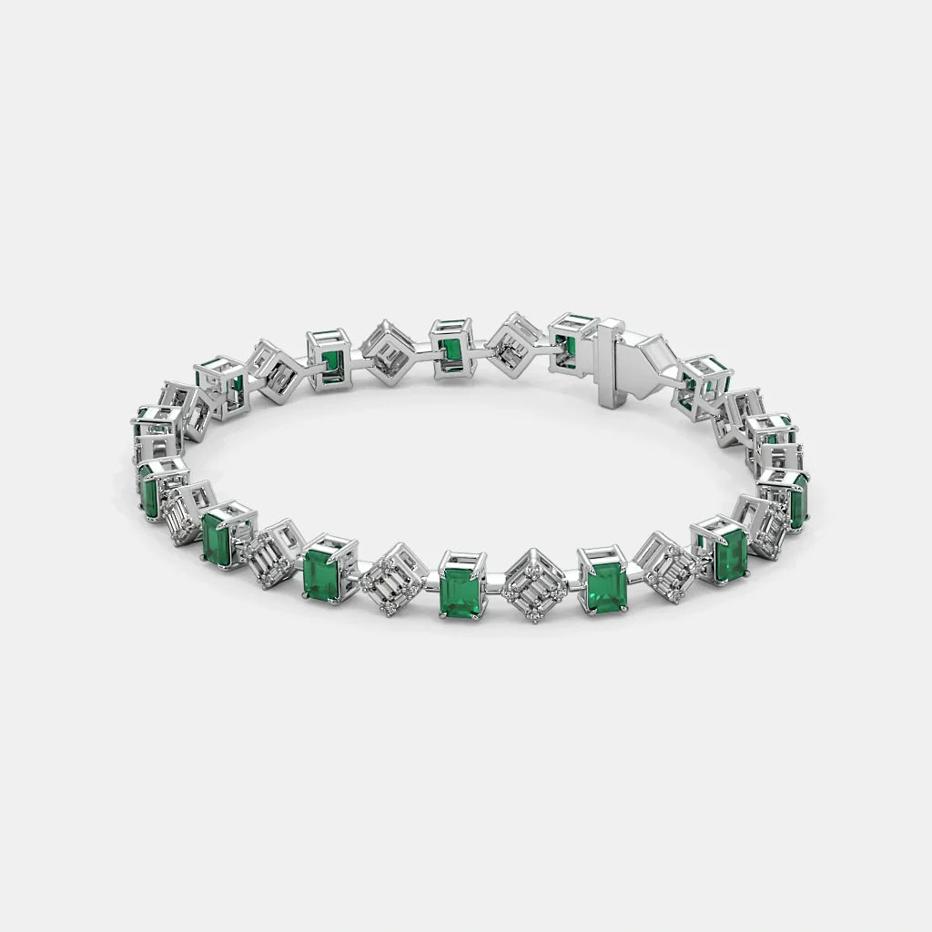 Carave Paris Emerald Square Tennis Bracelet