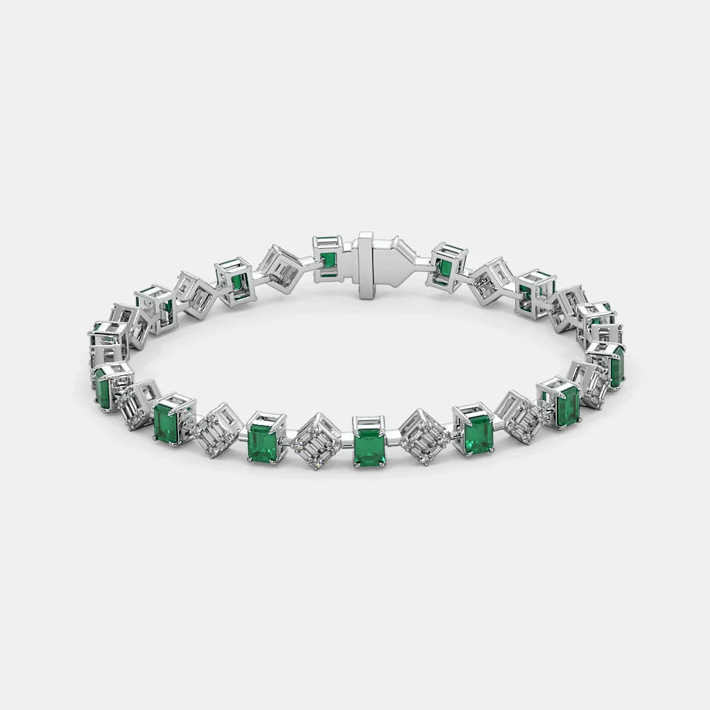 Carave Paris Emerald Square Tennis Bracelet