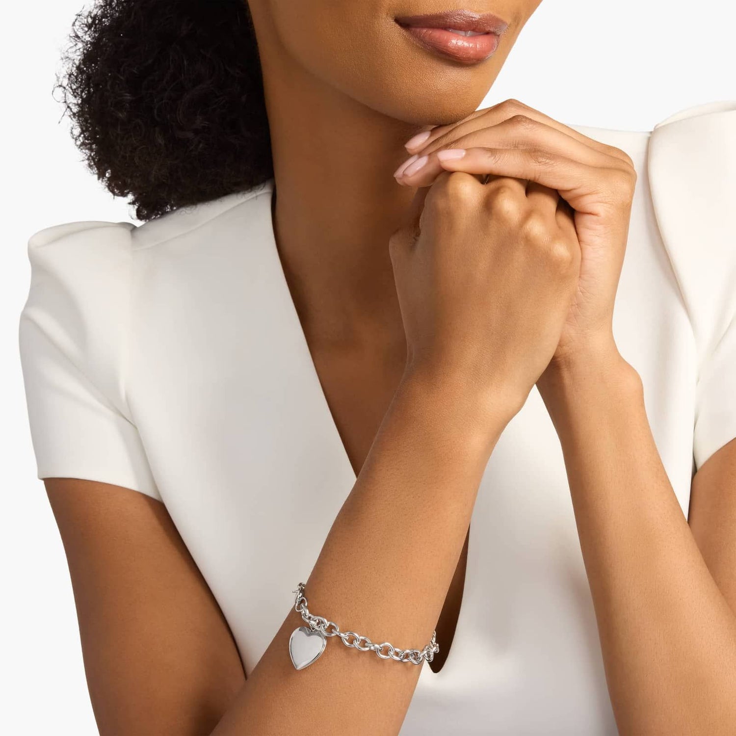 Carave Paris Heart Charm Link Bracelet