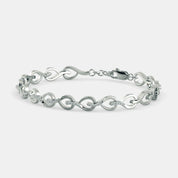 Women’s 925 Sterling Silver Infinity Link Chain Bracelet  Elegant Minimal Style