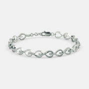 Women’s 925 Sterling Silver Infinity Link Chain Bracelet  Elegant Minimal Style